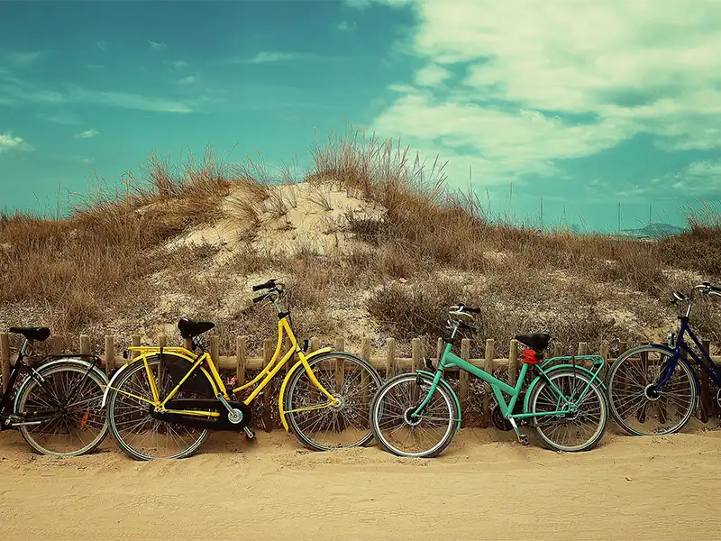 vélo plage golfe du Morbihan